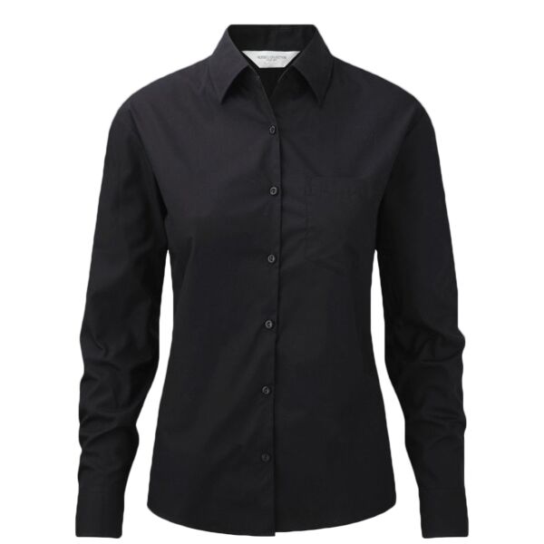 Russell Athletic Collection Ladies Long Sleeve Easy Care Cotton Poplin Shirt Thumbnail