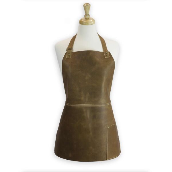Short Leather Bib Apron - Premium Thumbnail